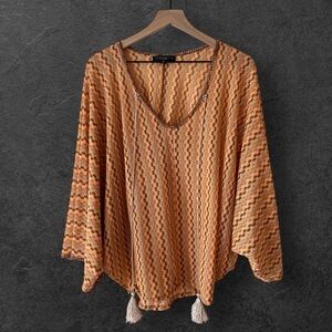 Anthropologie Sanctuary Maricopa Point Knit Aztec Tribal Print Poncho Size S